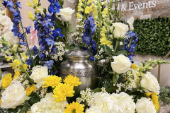 Blue, Yellow & White Urn Tribute