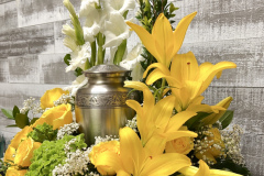 White & Yellow Urn Tribute