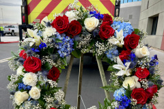 Patriotic Round Standing Wreath
