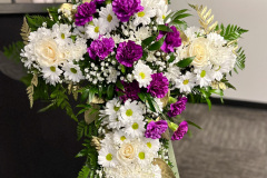 Gold and Purple Cross Standing Wreath 