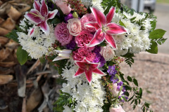 White & Pink Cross Wreath