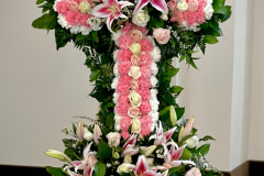 Pink Cross Standing Wreath