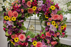 Colorful Round Standing Wreath