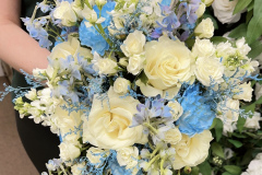Custom White and Blue Bride Bouquet