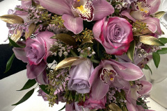 Custom Purple and Gold Cascading Bride Bouquet