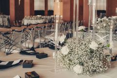 White Carnations & Baby's Breath Centerpiece