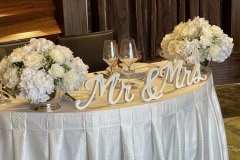 White Silk Sweetheart Table