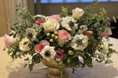 White and Pink Wedding Centerpiece