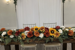 Silk Fall Floral Background and Sweetheart Table