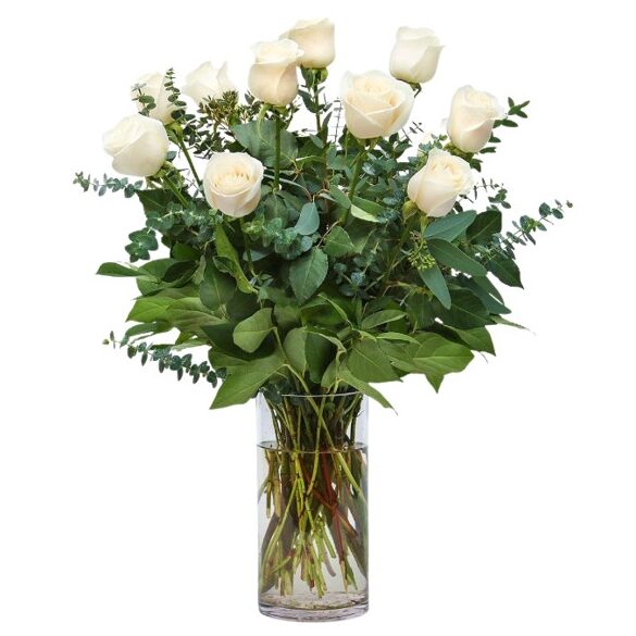 Standard Dozen White Roses